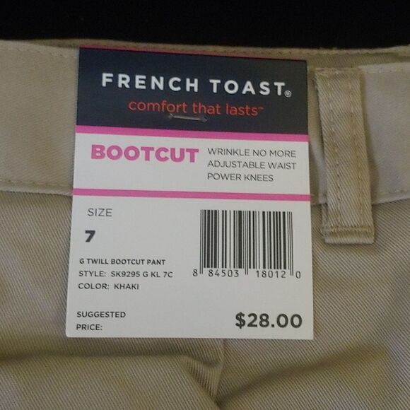 French Toast Girls Khaki Adjustable Bootcut Pants NWT Size 7 - Picture 1 of 6